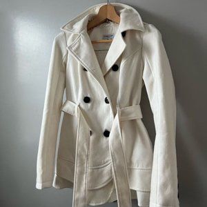 Hooded Pea Coat Ivory Small | Celebrity Pink | Winter Jacket Girls